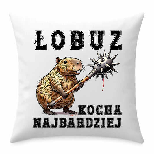 Poduszka - prezent dla chłopaka - Łobuz kapibara z maczugą DCH17 - StoryCups.pl