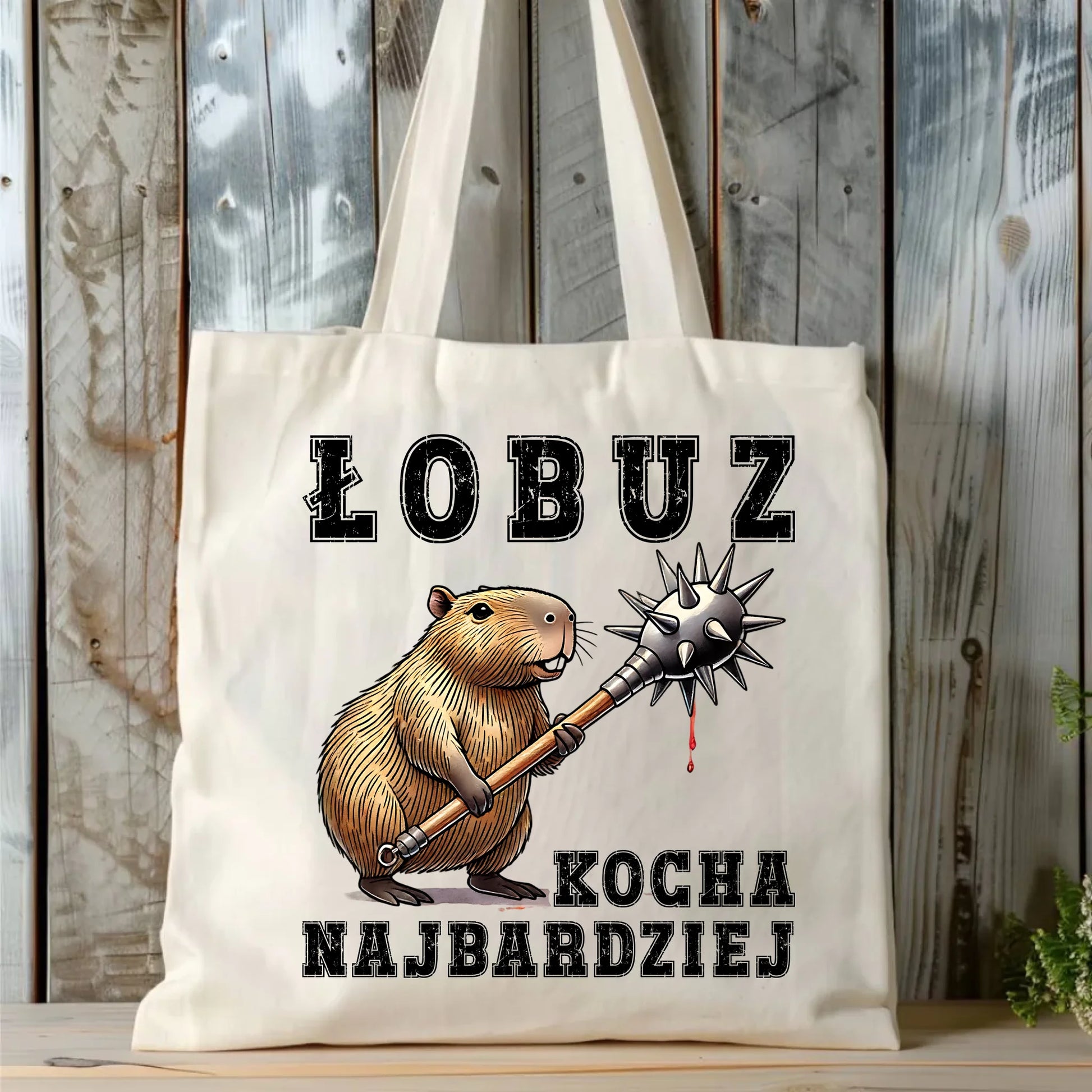 Torba - prezent dla chłopaka - Łobuz kapibara z maczugą DCH17 - StoryCups.pl