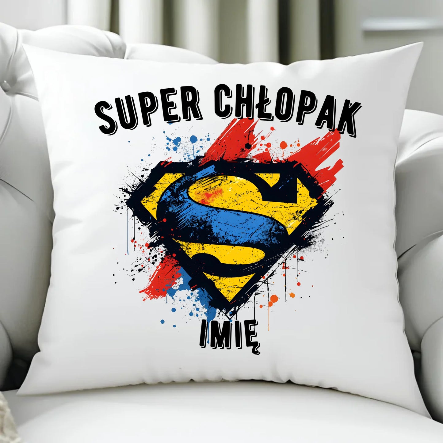 Poduszka - prezent na Dzień Chłopaka - Super Chłopak - personalizowana DCH18 - StoryCups.pl