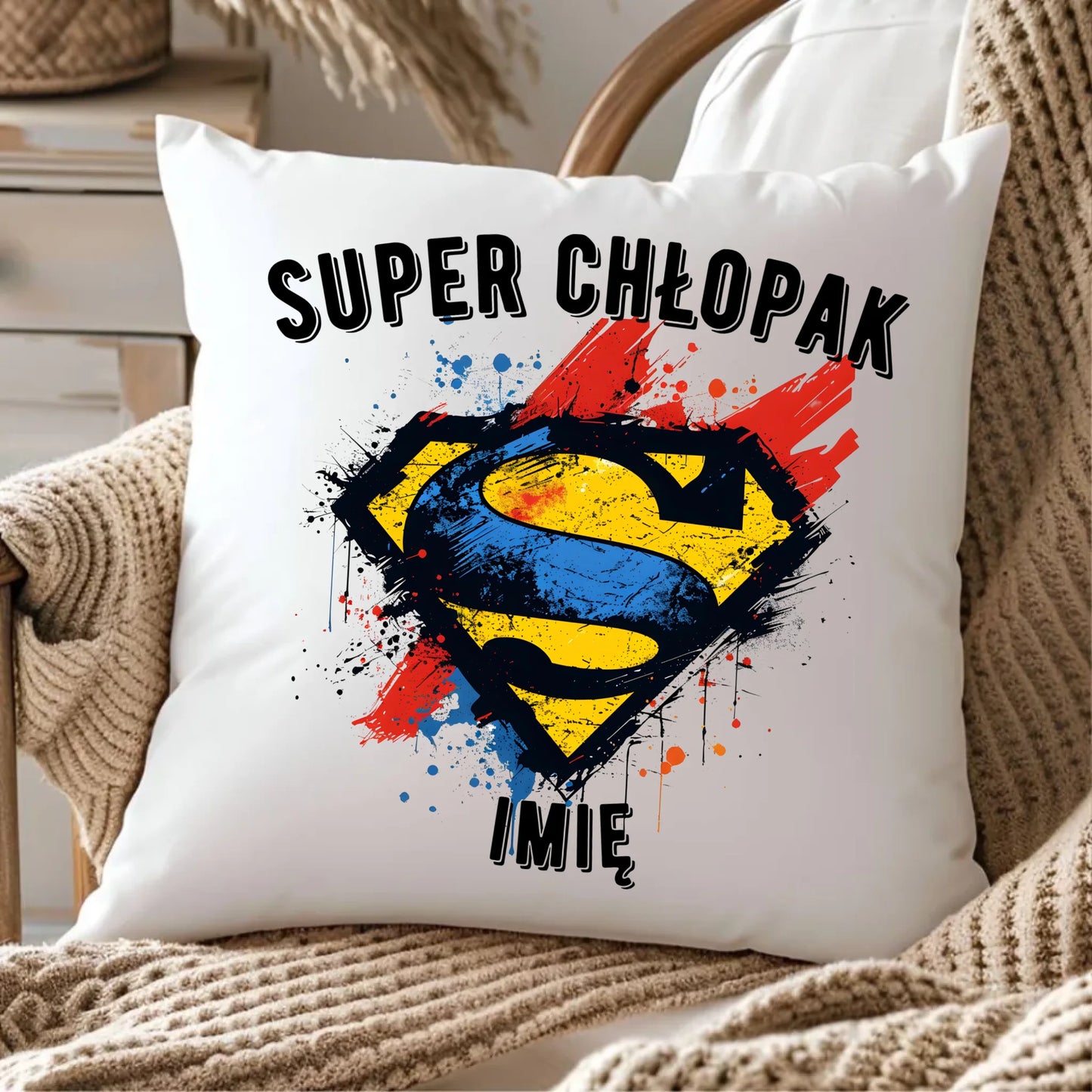 Poduszka - prezent na Dzień Chłopaka - Super Chłopak - personalizowana DCH18 - StoryCups.pl