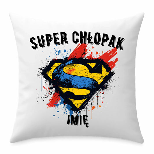 Poduszka - prezent na Dzień Chłopaka - Super Chłopak - personalizowana DCH18 - StoryCups.pl
