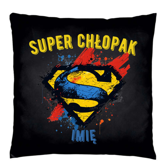 Poduszka dekoracyjna - prezent na Dzień Chłopaka - Super Chłopak - personalizowana DCH18 - StoryCups.pl