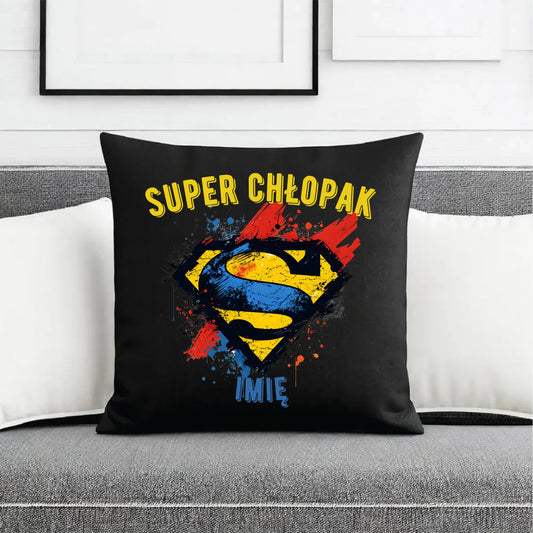 Poduszka dekoracyjna - prezent na Dzień Chłopaka - Super Chłopak - personalizowana DCH18 - StoryCups.pl
