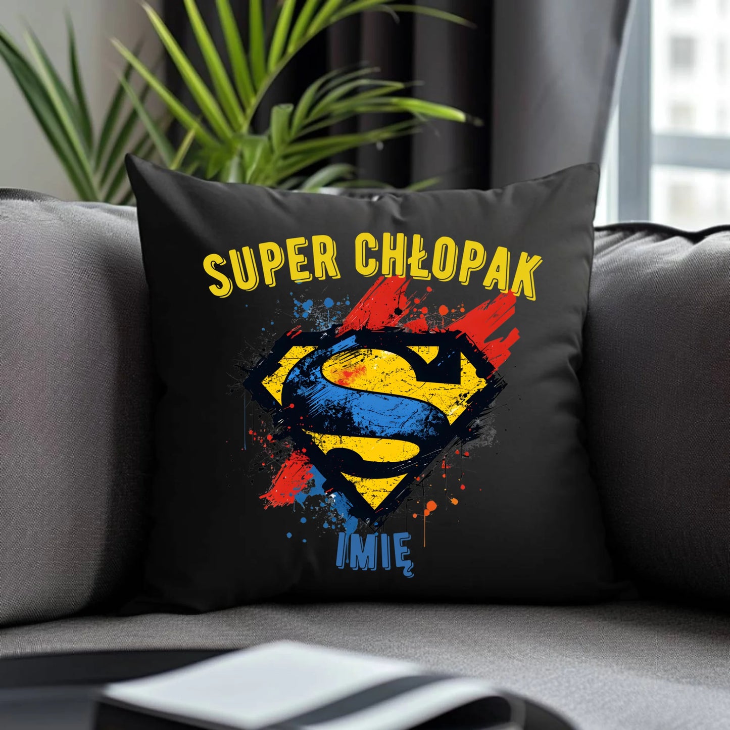 Poduszka dekoracyjna - prezent na Dzień Chłopaka - Super Chłopak - personalizowana DCH18 - StoryCups.pl