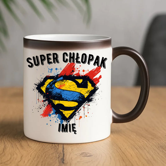 Kubek magiczny - prezent na Dzień Chłopaka - Super Chłopak - personalizowany DCH18 - StoryCups.pl