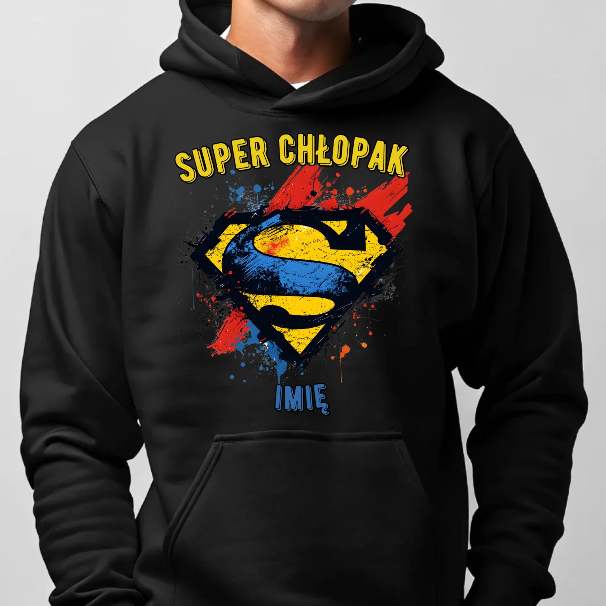 Bluza męska z kapturem - prezent na Dzień Chłopaka - Super Chłopak - personalizowana DCH18 - StoryCups.pl