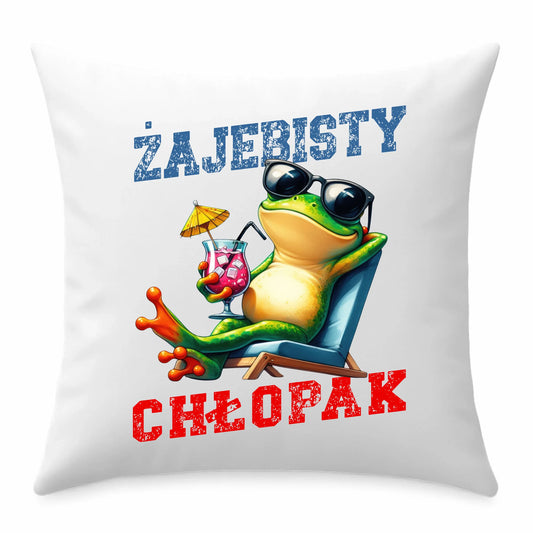Poduszka z żabą - prezent dla chłopaka - Żajebisty chłopak DCH19 - StoryCups.pl