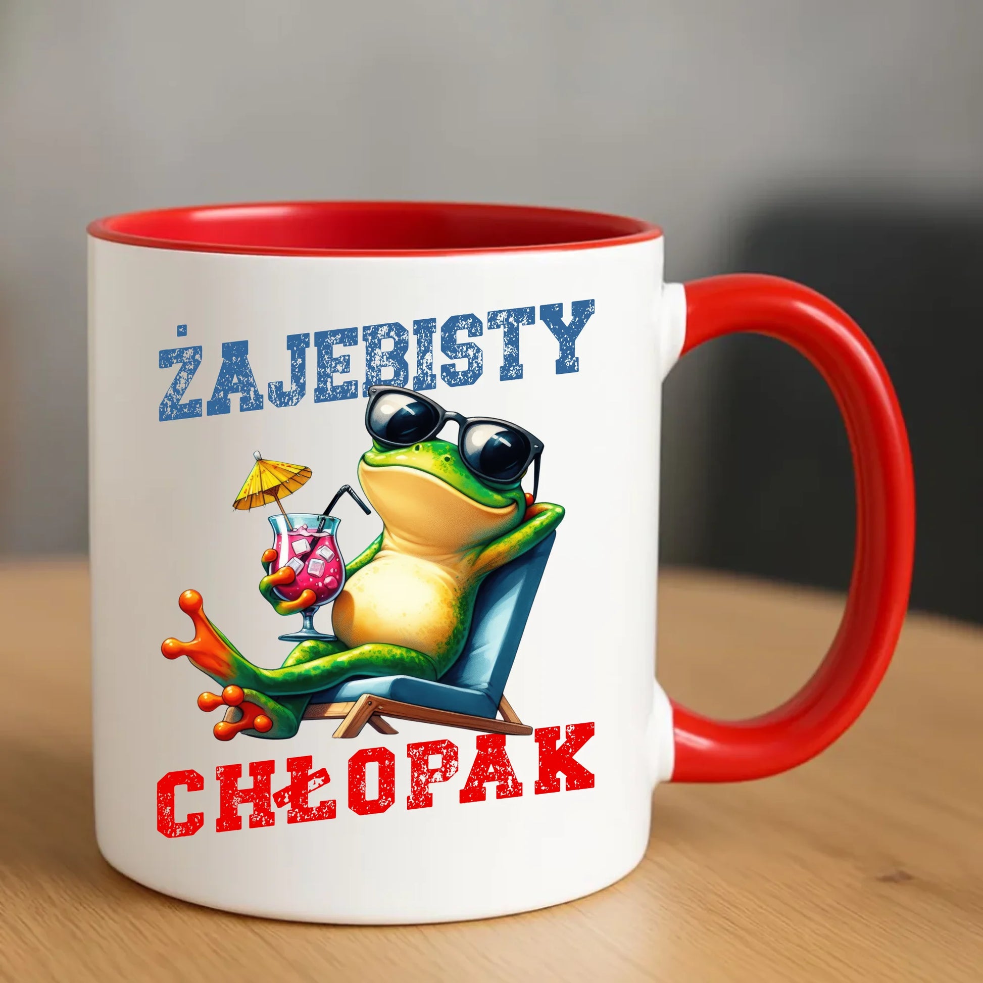Kubek z żabą - prezent dla chłopaka - Żajebisty chłopak DCH19 - StoryCups.pl