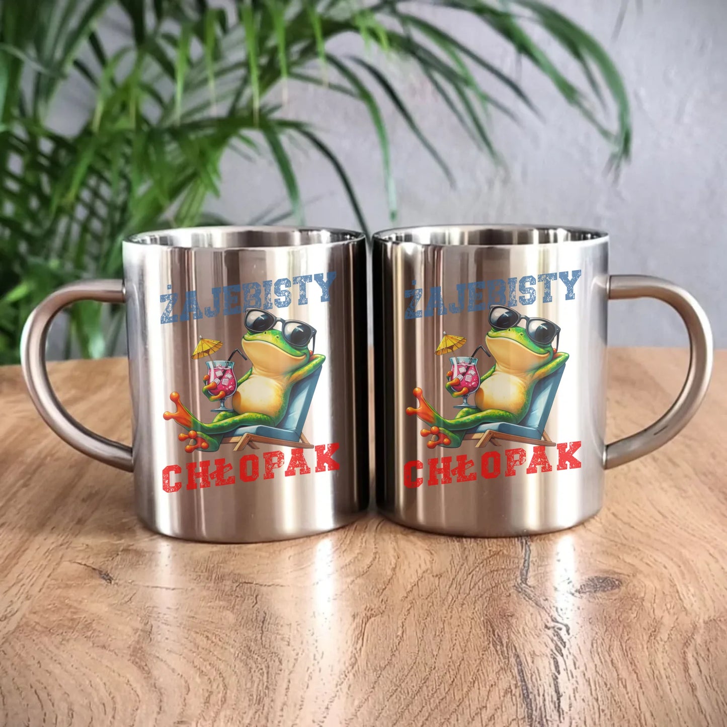Kubek metalowy z żabą - prezent dla chłopaka - Żajebisty chłopak DCH19 - StoryCups.pl