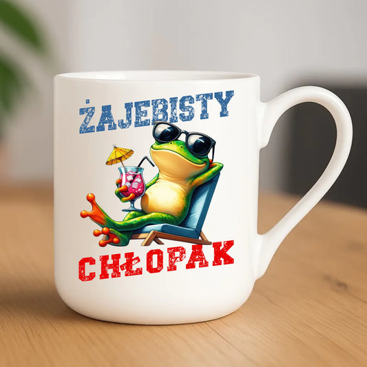 Kubek elegant z żabą - prezent dla chłopaka - Żajebisty chłopak DCH19 - StoryCups.pl
