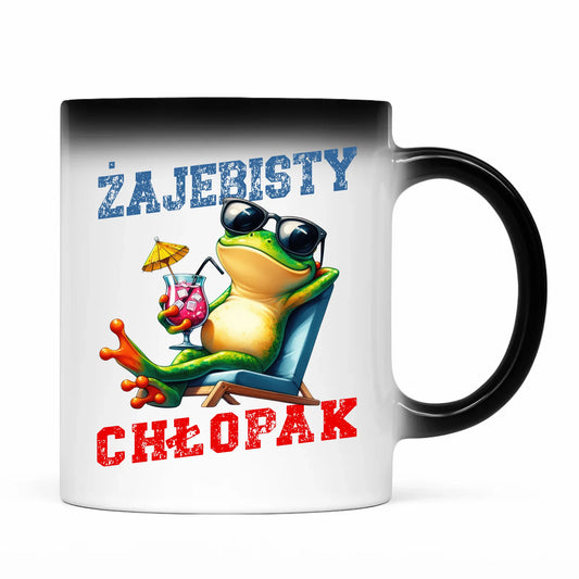 Kubek magiczny z żabą - prezent dla chłopaka - Żajebisty chłopak DCH19 - StoryCups.pl