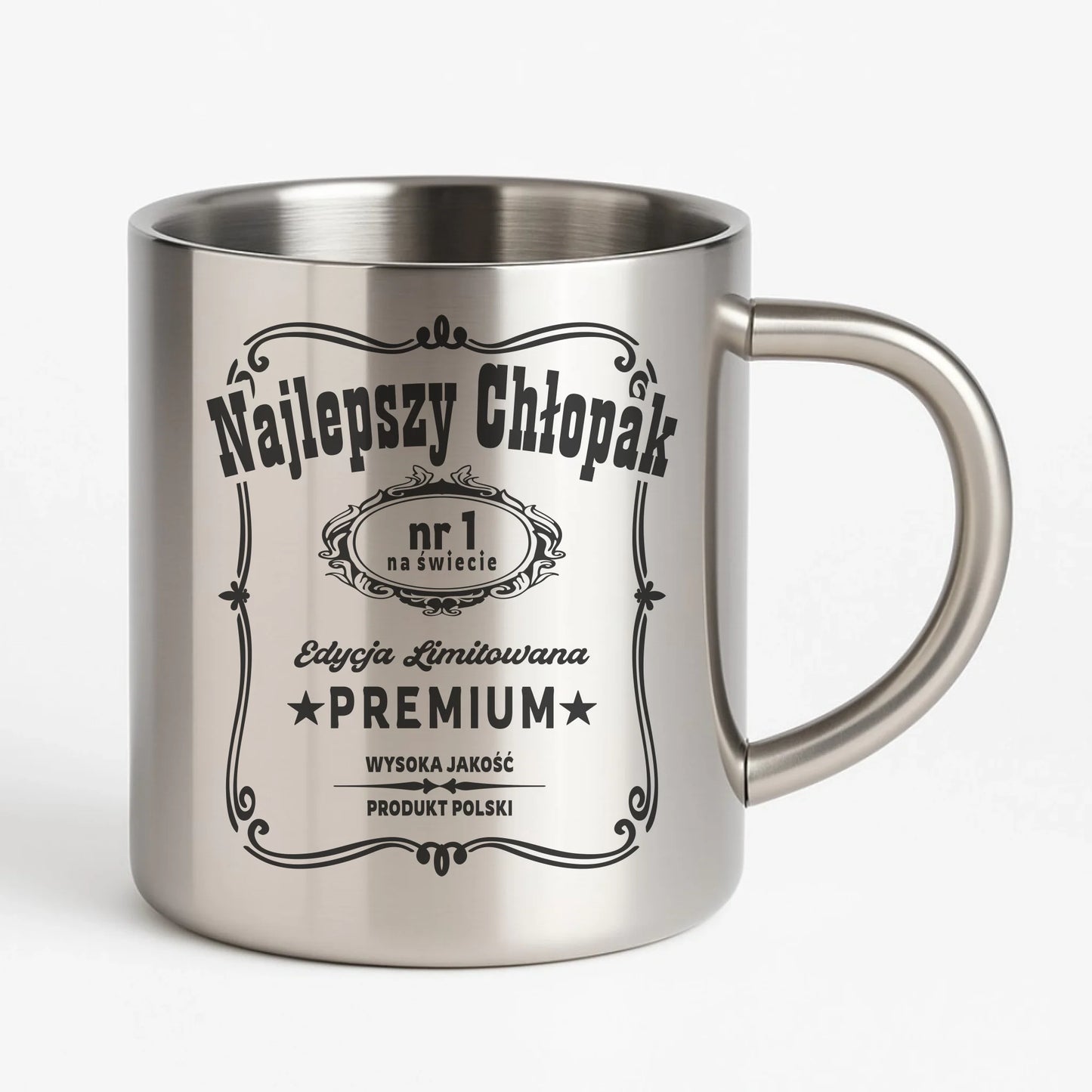 Kubek metalowy - prezent dla chłopaka - Najlepszy chłopak na świecie DCH20 - StoryCups.pl