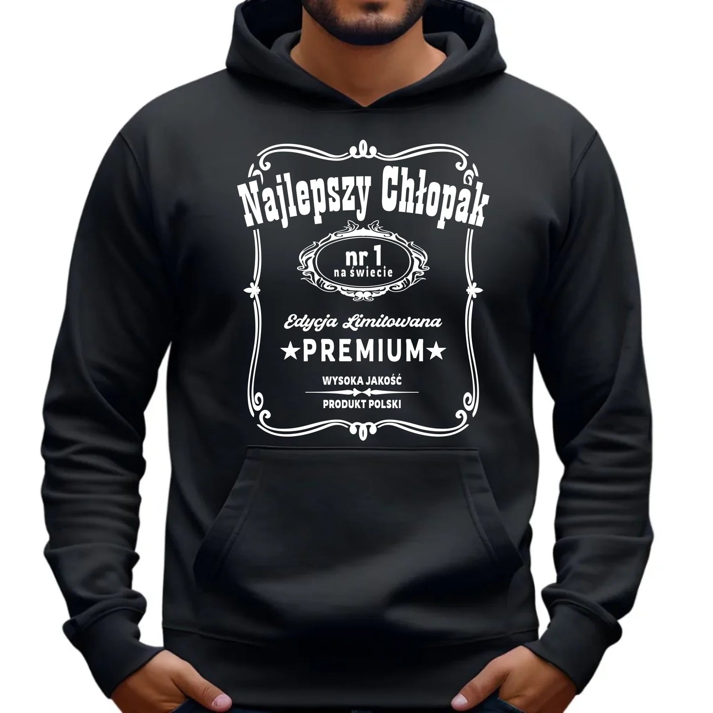 Bluza męska z kapturem - prezent dla chłopaka - Najlepszy chłopak na świecie DCH20 - StoryCups.pl