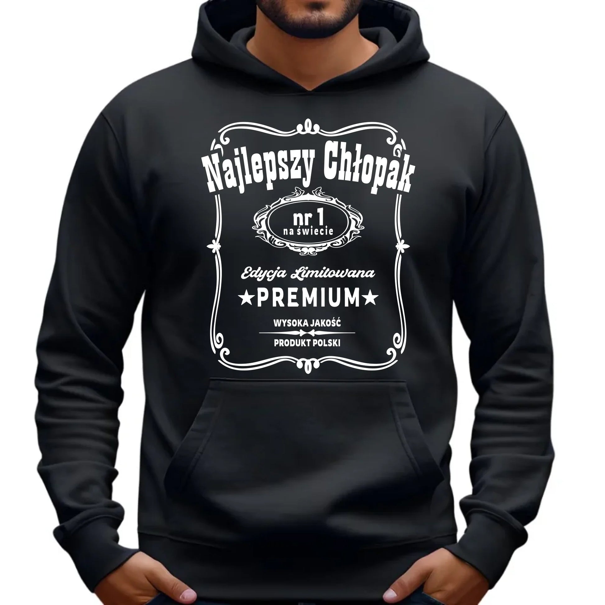 Bluza męska z kapturem - prezent dla chłopaka - Najlepszy chłopak na świecie DCH20 - StoryCups.pl