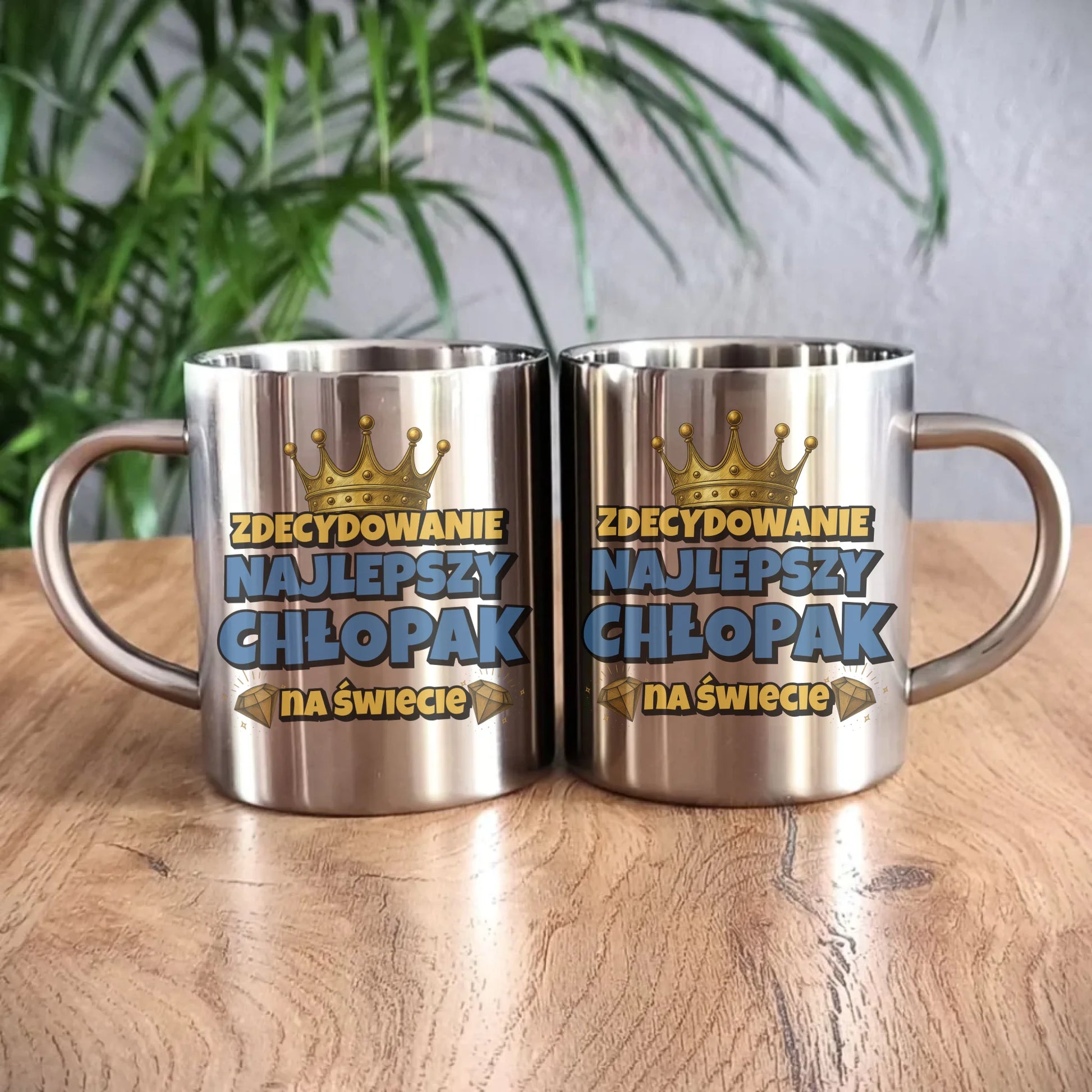 Kubek metalowy - Prezent na Dzień Chłopaka - Najlepszy chłopak DCH21 - StoryCups.pl