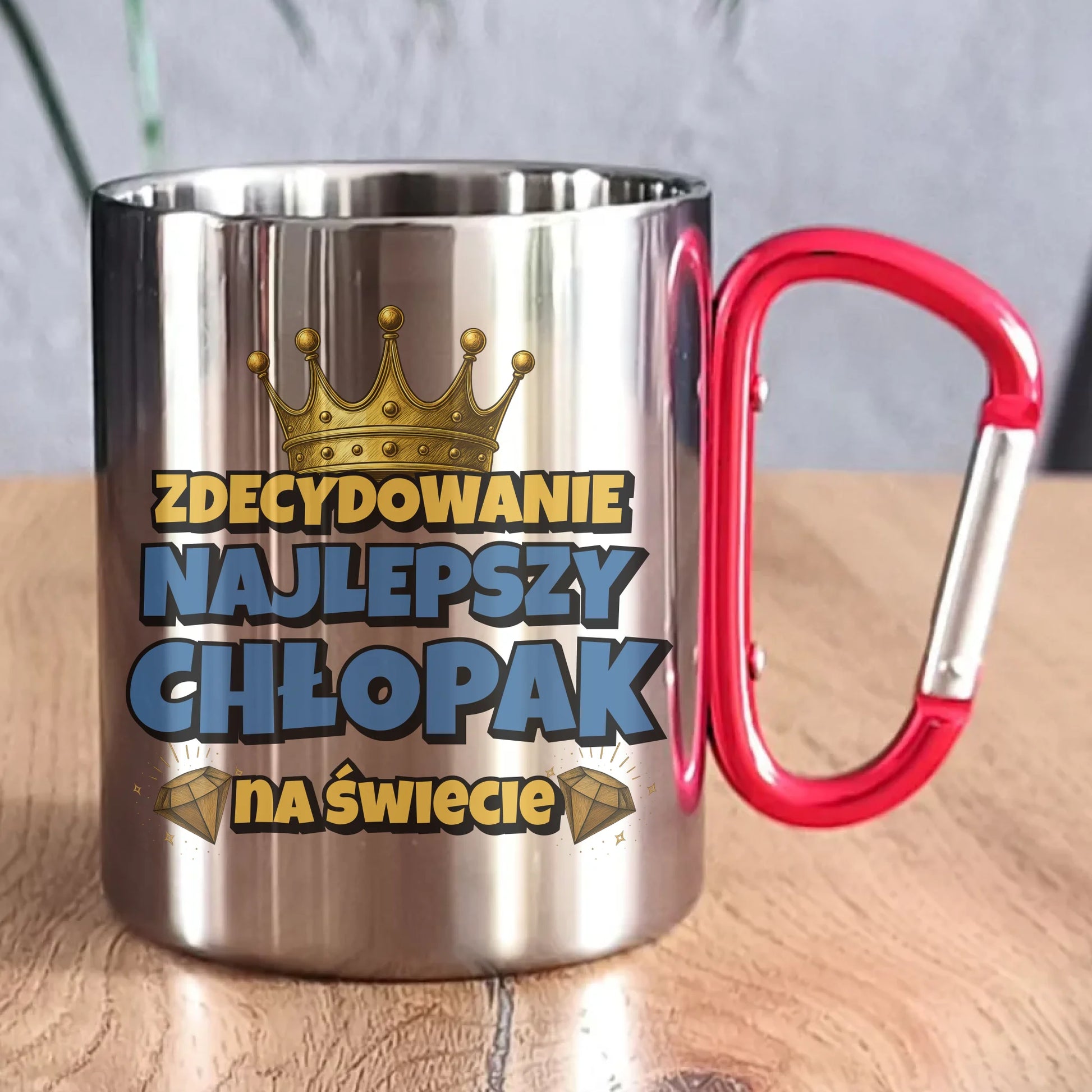 Kubek metalowy - Prezent na Dzień Chłopaka - Najlepszy chłopak DCH21 - StoryCups.pl
