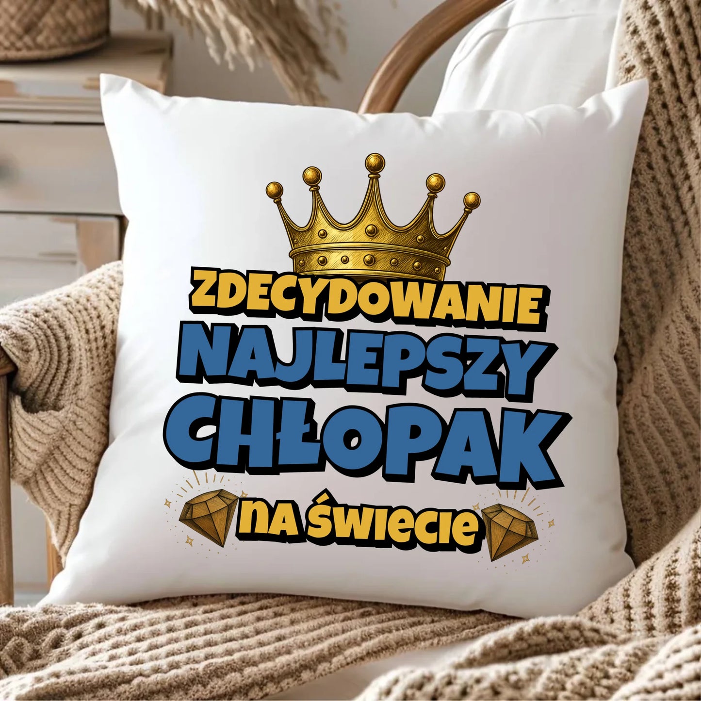 Poduszka - Prezent na Dzień Chłopaka - Najlepszy chłopak DCH21 - StoryCups.pl