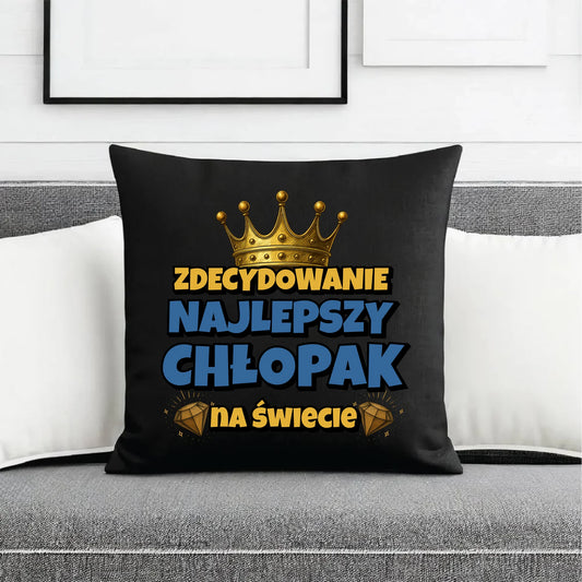 Poduszka dekoracyjna - Prezent na Dzień Chłopaka - Najlepszy chłopak DCH21 - StoryCups.pl
