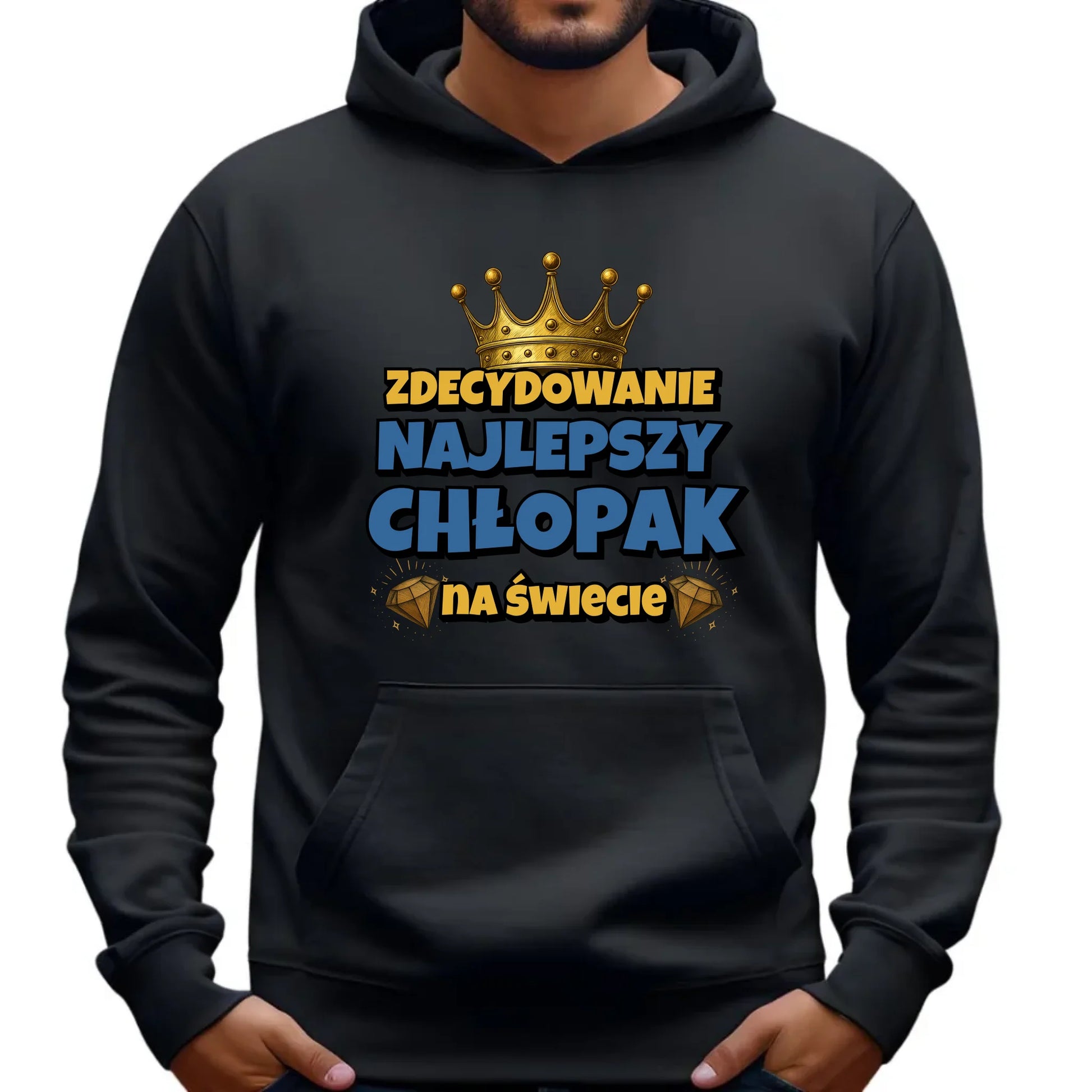 Bluza męska z kapturem - Prezent na Dzień Chłopaka - Najlepszy chłopak DCH21 - StoryCups.pl