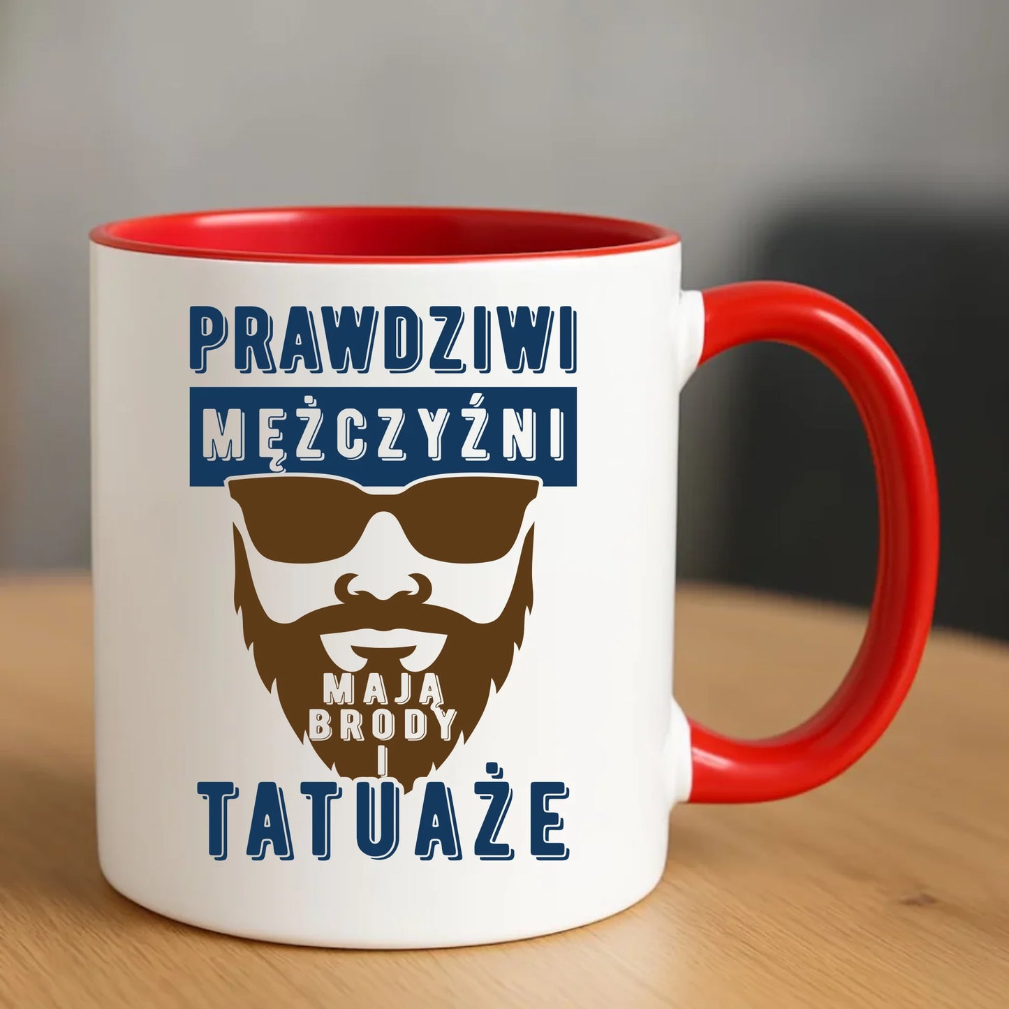 Kubek - Prezent dla faceta - Prawdziwi mężczyźni mają brody i tatuaże DCH22 - StoryCups.pl