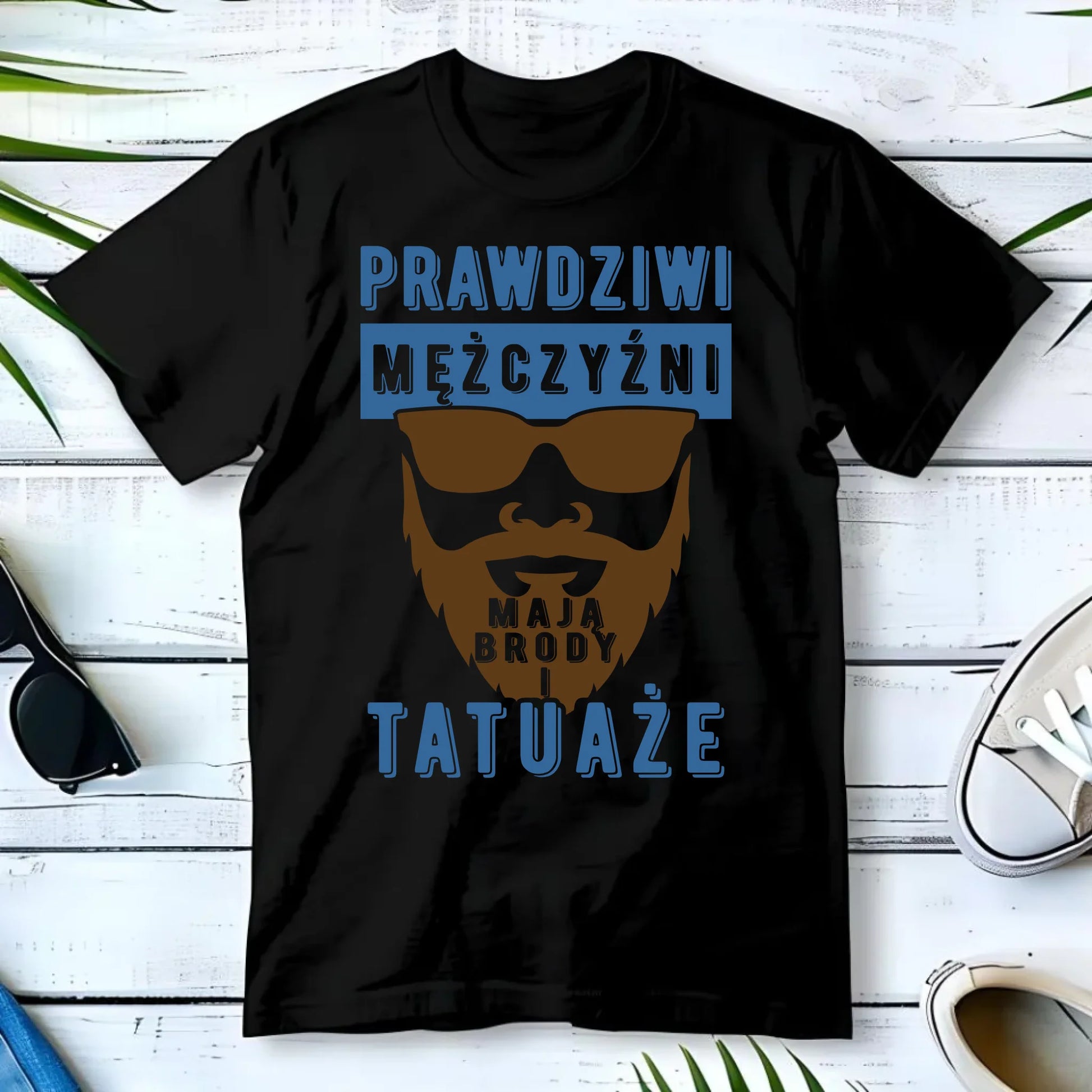 Koszulka męska - Prezent dla faceta - Prawdziwi mężczyźni mają brody i tatuaże DCH22 - StoryCups.pl