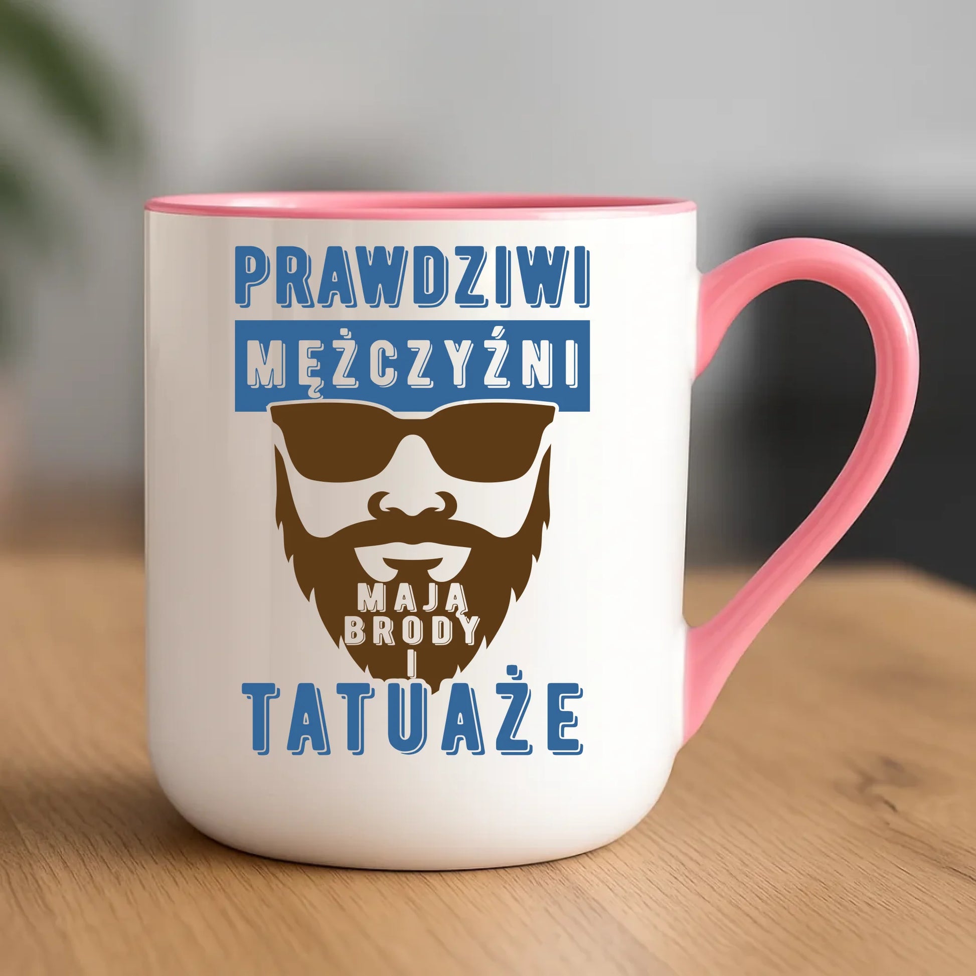 Kubek elegant - Prezent dla faceta - Prawdziwi mężczyźni mają brody i tatuaże DCH22 - StoryCups.pl