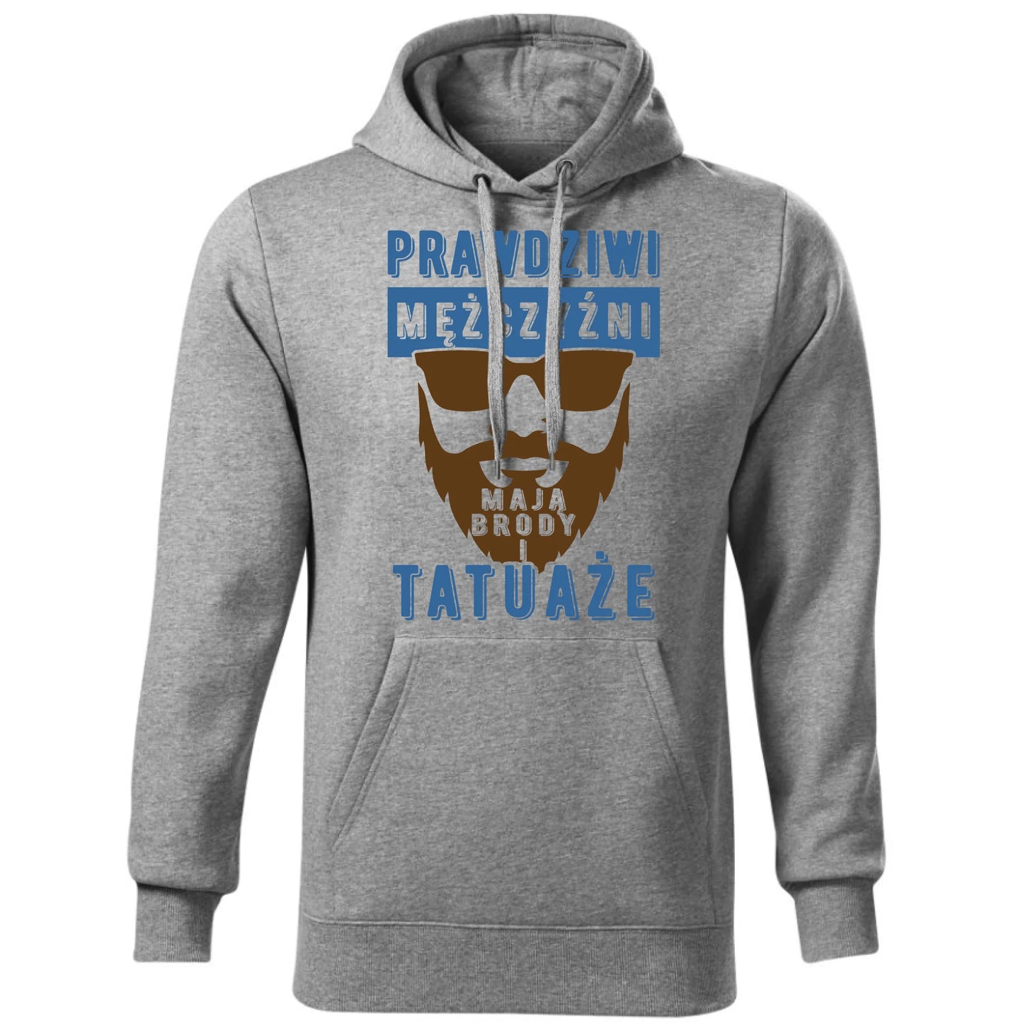 Bluza męska z kapturem - Prezent dla faceta - Prawdziwi mężczyźni mają brody i tatuaże DCH22 - StoryCups.pl