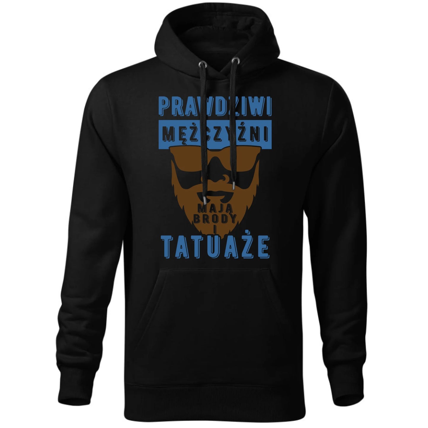 Bluza męska z kapturem - Prezent dla faceta - Prawdziwi mężczyźni mają brody i tatuaże DCH22 - StoryCups.pl