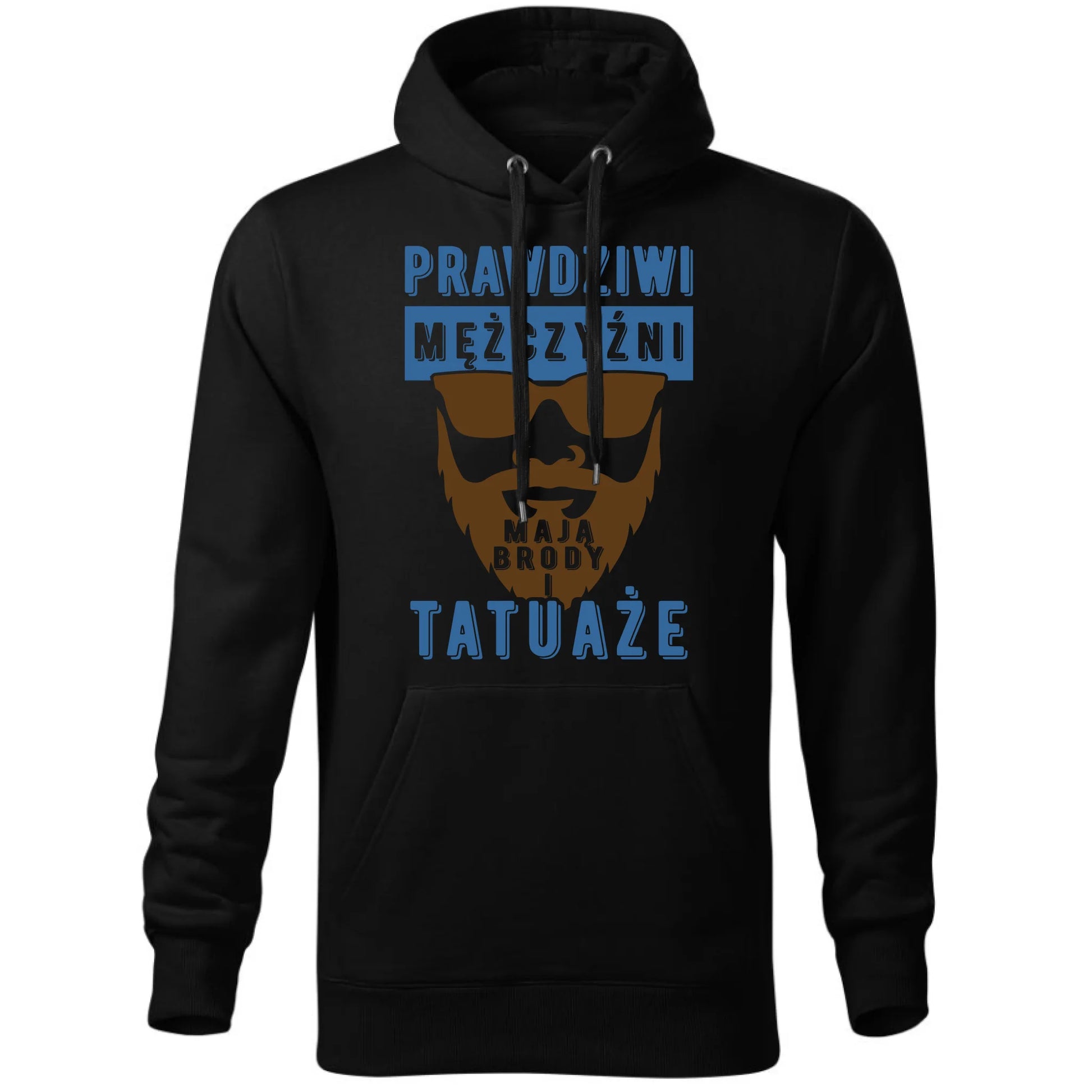 Bluza męska z kapturem - Prezent dla faceta - Prawdziwi mężczyźni mają brody i tatuaże DCH22 - StoryCups.pl