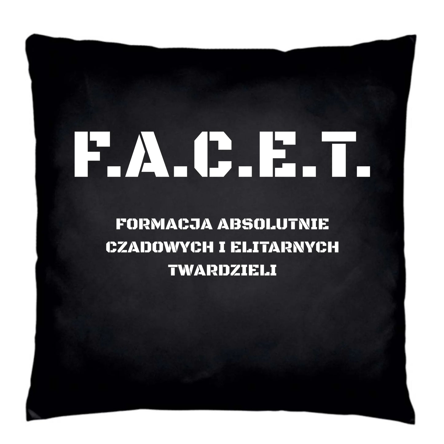 Poduszka dekoracyjna - Prezent dla chłopaka kolegi z pracy - F.A.C.E.T. Formacja Absolutnie Czadowych i Elitarnych Twardzieli DCH23 - StoryCups.pl