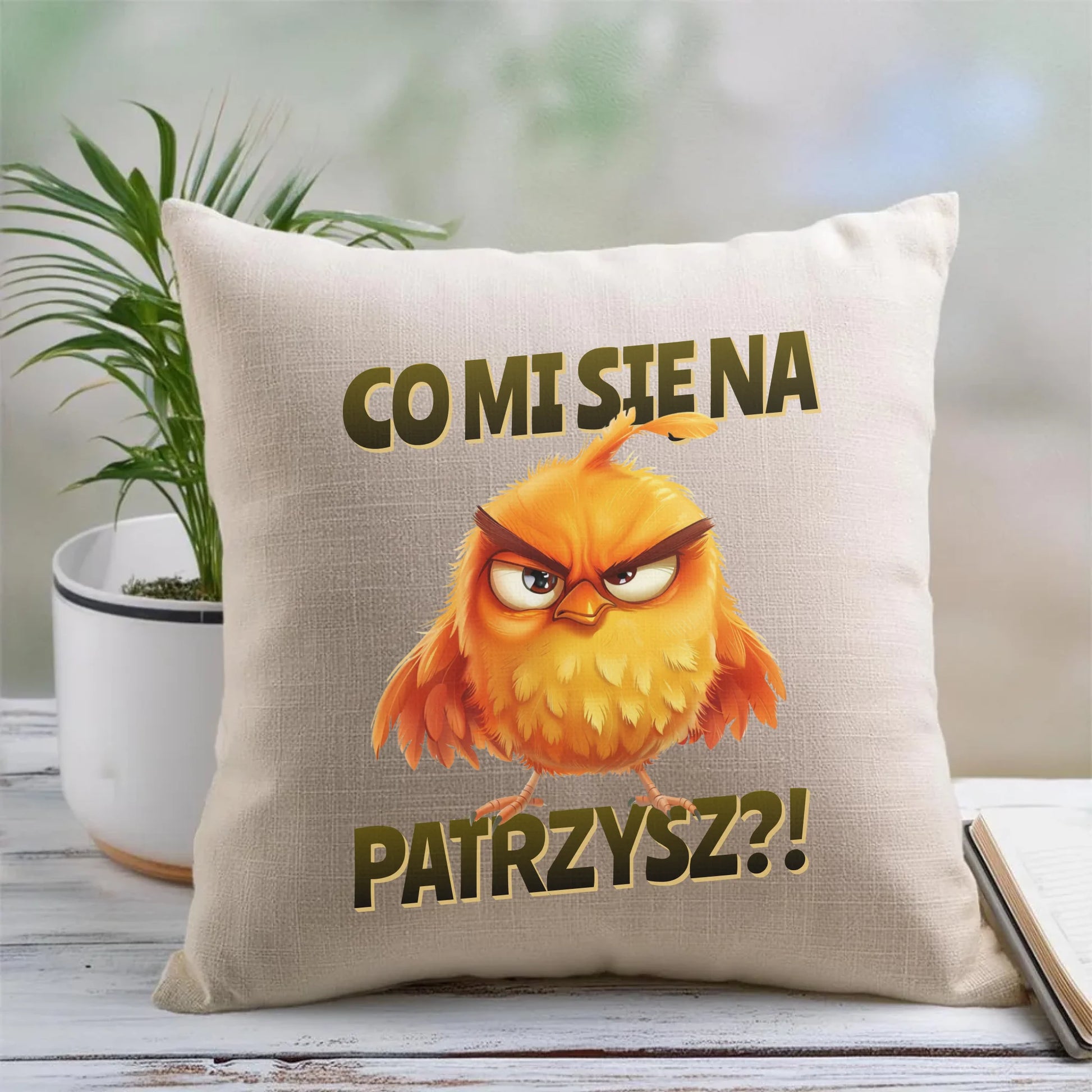 Poduszka - Prezent dla chłopaka kolegi - Co mi się na ptaka patrzysz DCH24 - StoryCups.pl