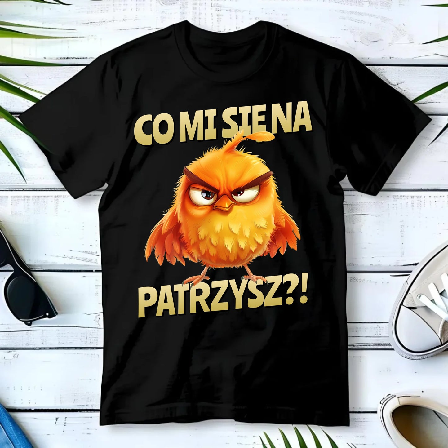 Śmieszna koszulka męska - Prezent dla chłopaka kolegi - Co mi się na ptaka patrzysz DCH24 - StoryCups.pl