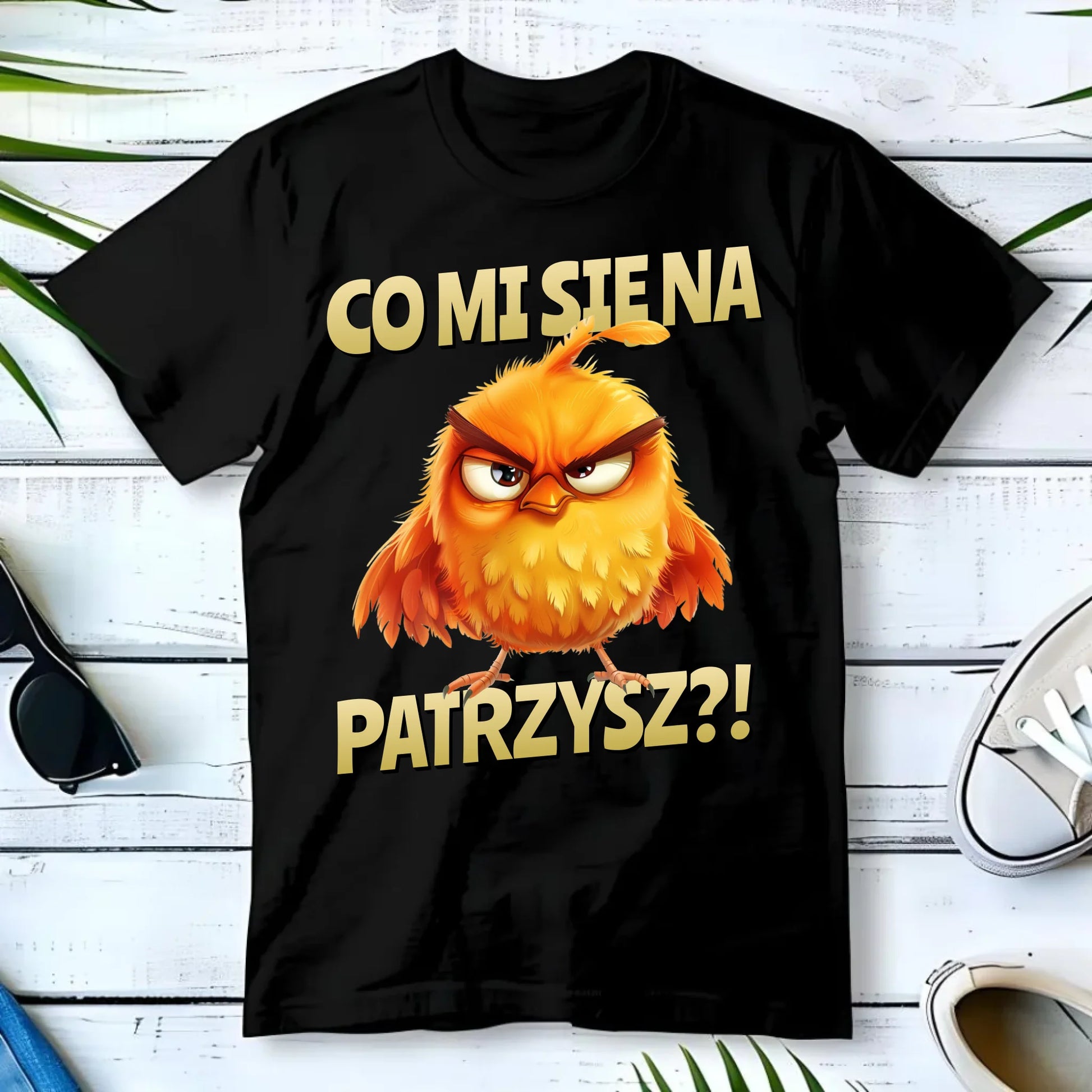 Śmieszna koszulka męska - Prezent dla chłopaka kolegi - Co mi się na ptaka patrzysz DCH24 - StoryCups.pl