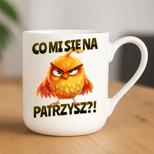 Śmieszny kubek elegant - Prezent dla chłopaka kolegi - Co mi się na ptaka patrzysz DCH24 - StoryCups.pl