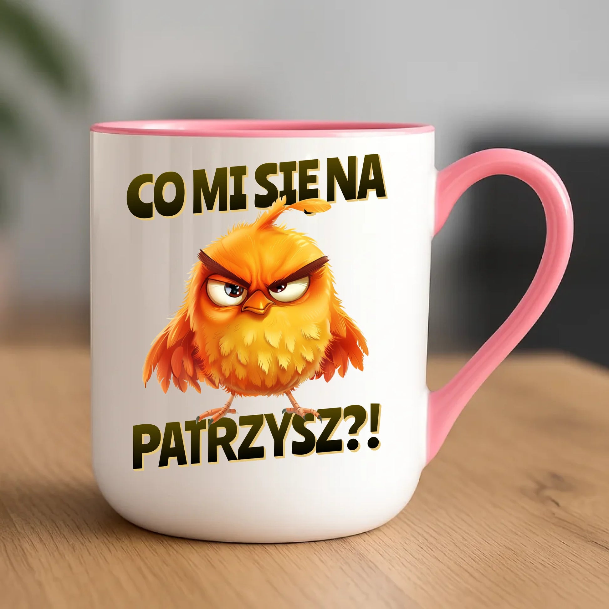 Śmieszny kubek elegant - Prezent dla chłopaka kolegi - Co mi się na ptaka patrzysz DCH24 - StoryCups.pl