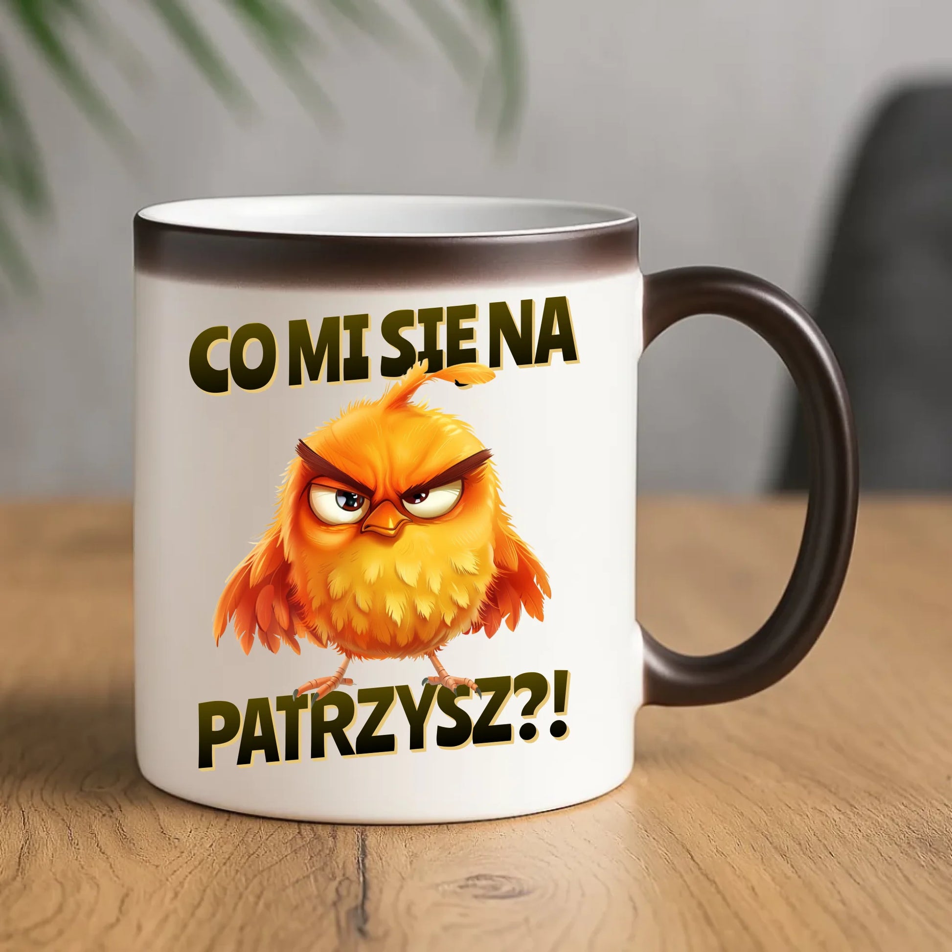 Śmieszny kubek magiczny - Prezent dla chłopaka kolegi - Co mi się na ptaka patrzysz DCH24 - StoryCups.pl