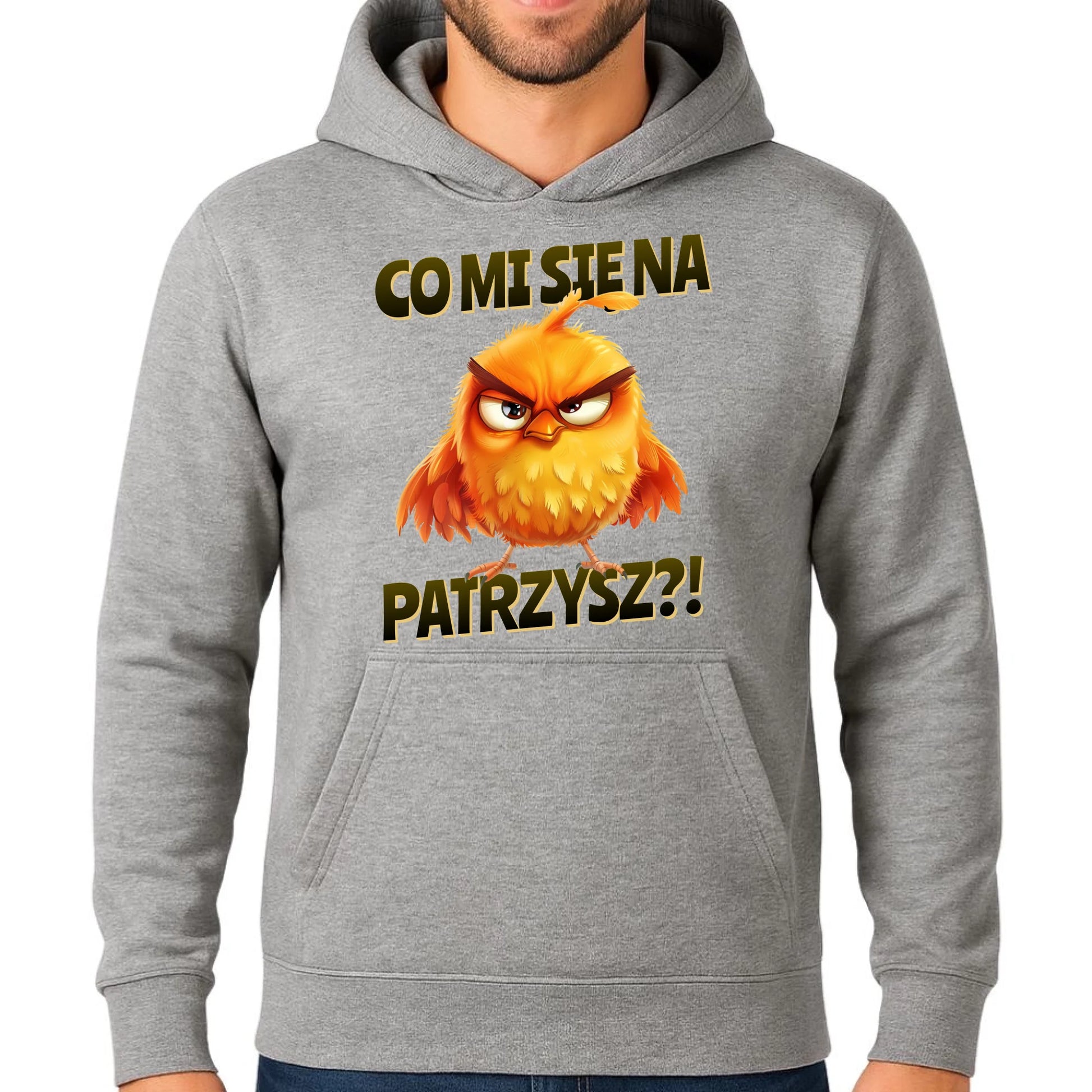 Bluza męska z kapturem - Prezent dla chłopaka kolegi - Co mi się na ptaka patrzysz DCH24 - StoryCups.pl