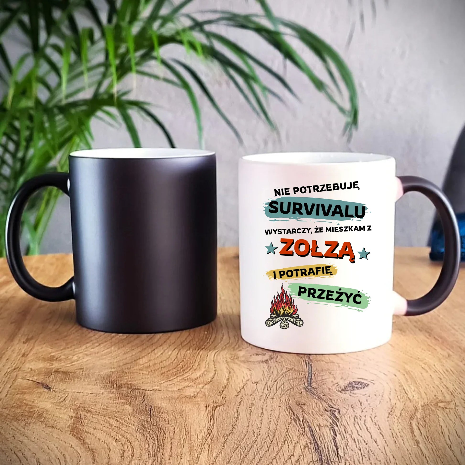 Kubek magiczny – Prezent dla chłopaka męża - Nie potrzebuję survivalu, mieszkam z zołzą DCH25 - StoryCups.pl