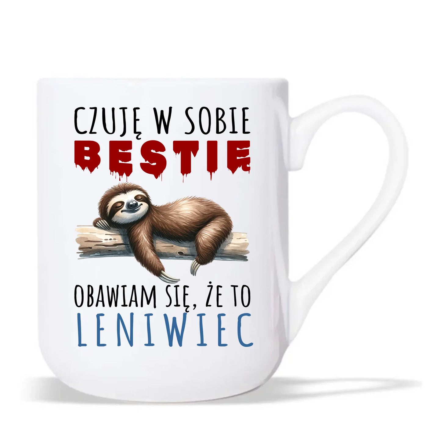 Kubek elegant – Czuję w sobie bestię, obawiam się że to leniwiec – prezent DCH26 - StoryCups.pl