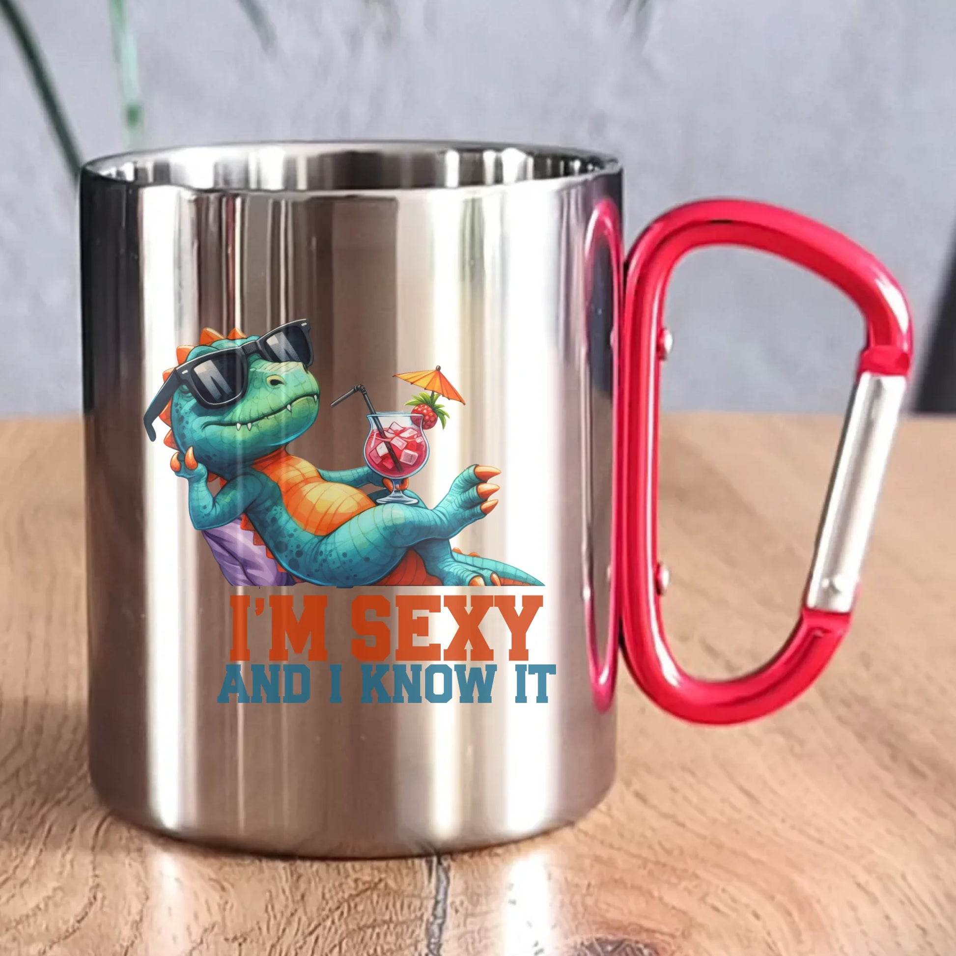 Kubek metalowy - prezent dla chłopaka - I'm sexy - śmieszny nadruk DCH28 - StoryCups.pl
