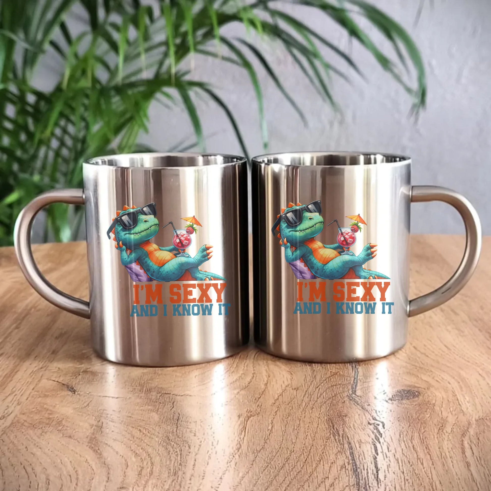 Kubek metalowy - prezent dla chłopaka - I'm sexy - śmieszny nadruk DCH28 - StoryCups.pl