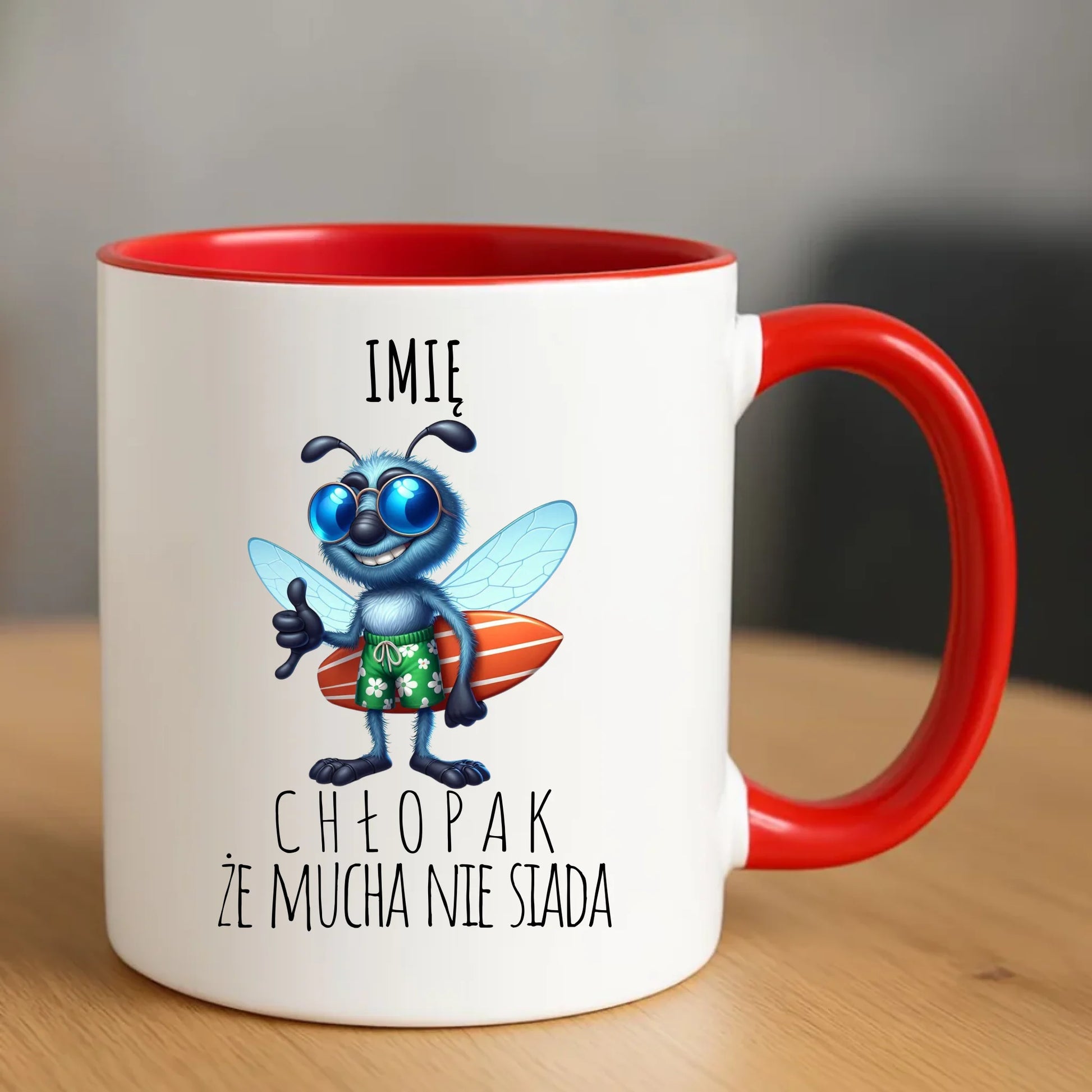 Kubek - prezent dla chłopaka - Mucha nie siada essa - personalizowany DCH29 - StoryCups.pl