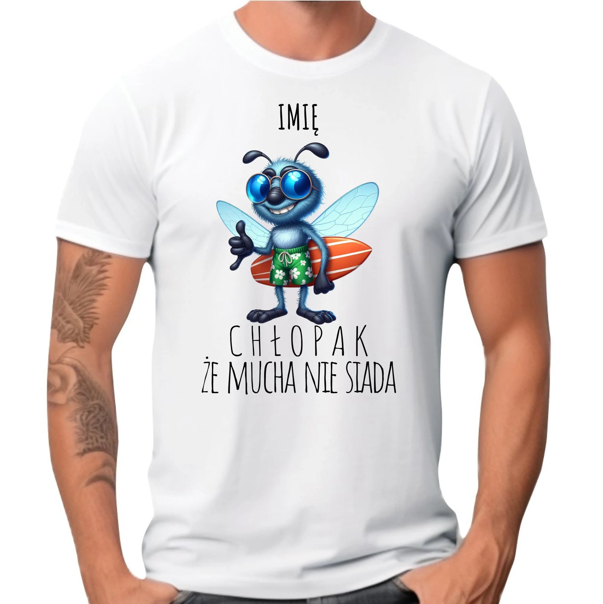 Koszulka męska - prezent dla chłopaka - Chłopak, że mucha nie siada essa - personalizowana DCH29 - StoryCups.pl