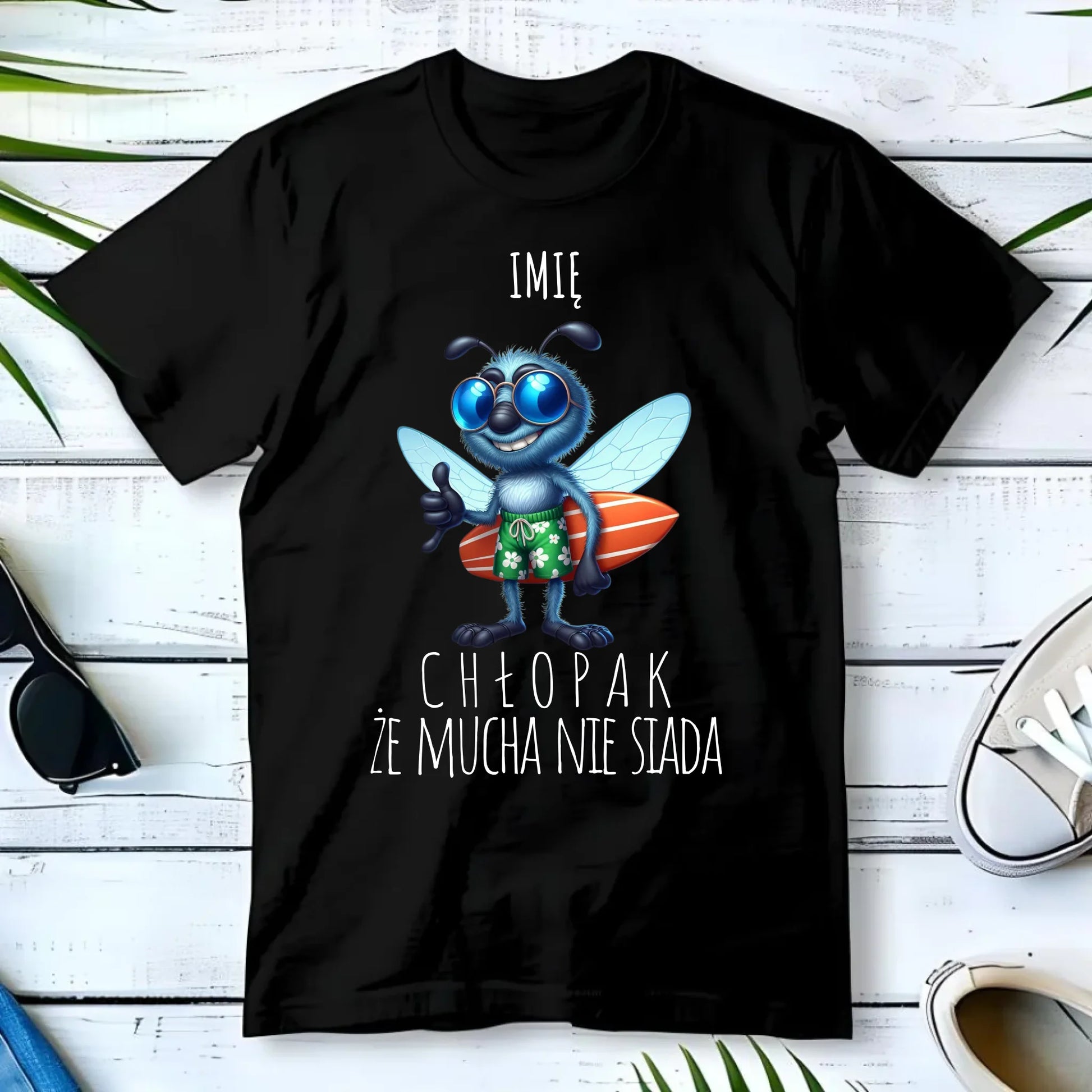 Koszulka męska - prezent dla chłopaka - Chłopak, że mucha nie siada essa - personalizowana DCH29 - StoryCups.pl