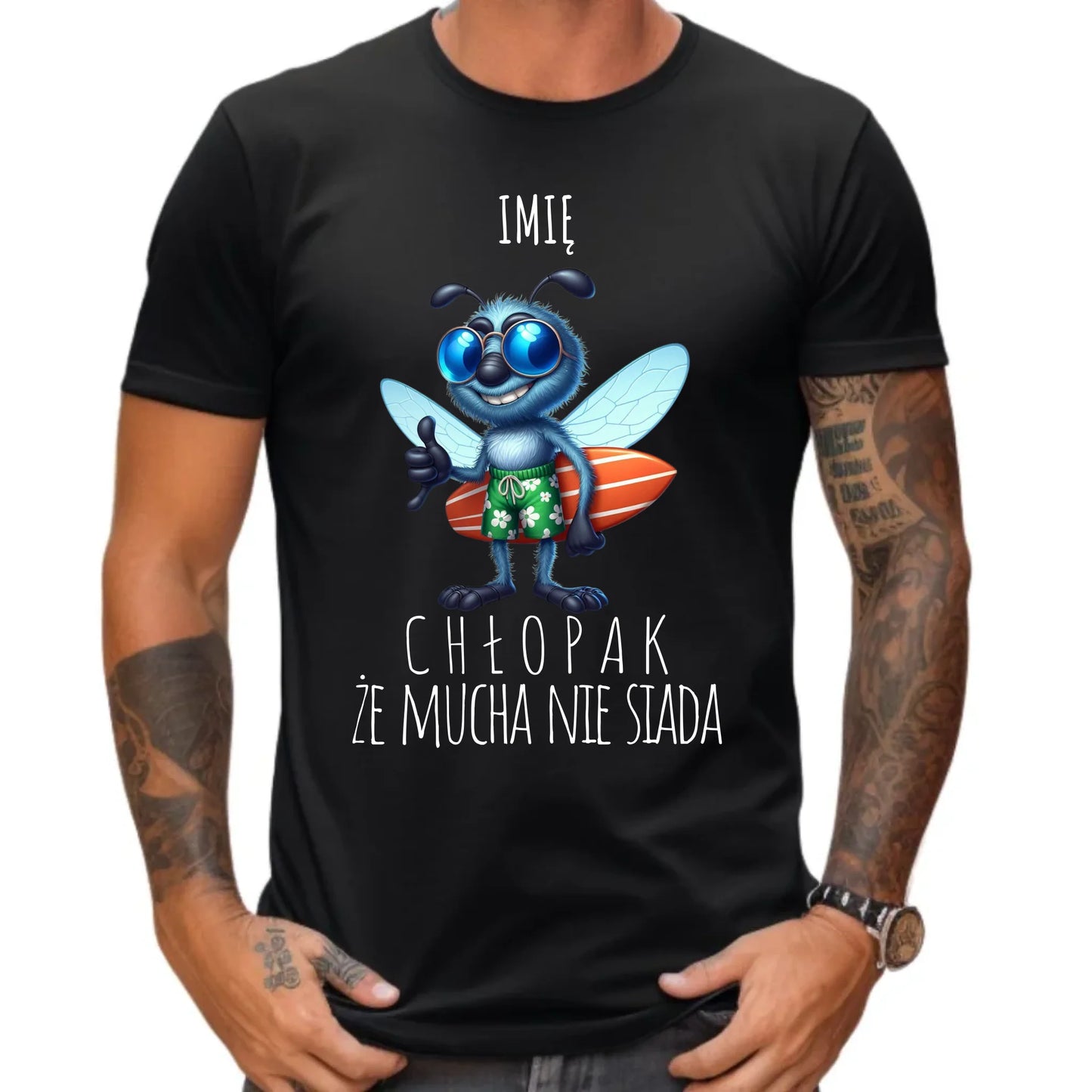 Koszulka męska - prezent dla chłopaka - Chłopak, że mucha nie siada essa - personalizowana DCH29 - StoryCups.pl