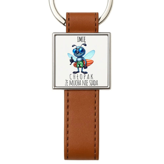 Brelok - prezent dla chłopaka - Chłopak, że mucha nie siada essa - personalizowany DCH29 - StoryCups.pl