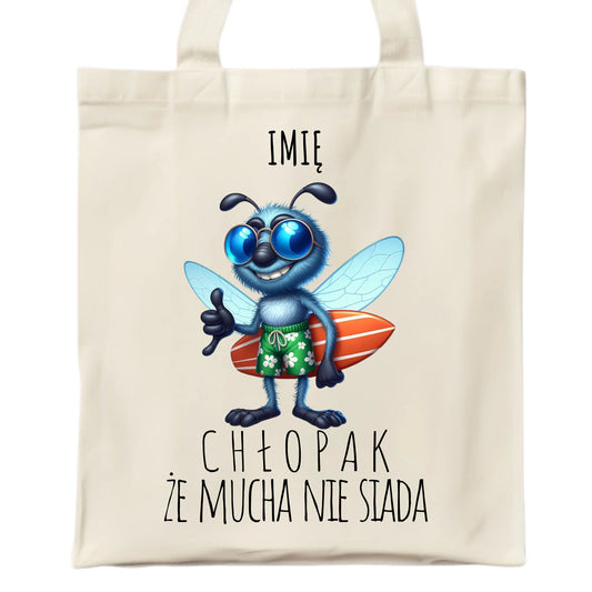 Torba - prezent dla chłopaka - Chłopak, że mucha nie siada essa - personalizowana DCH29 - StoryCups.pl