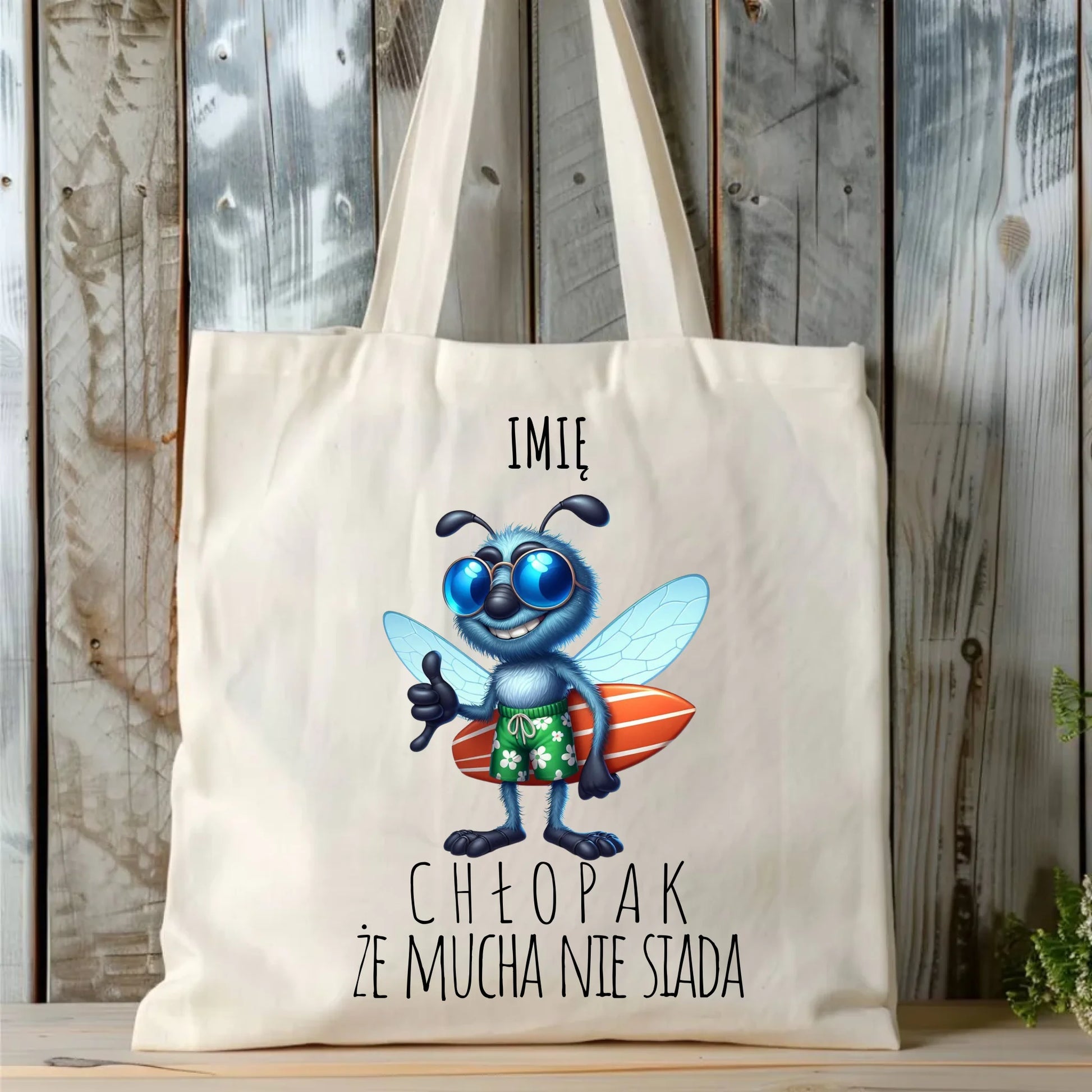 Torba - prezent dla chłopaka - Chłopak, że mucha nie siada essa - personalizowana DCH29 - StoryCups.pl