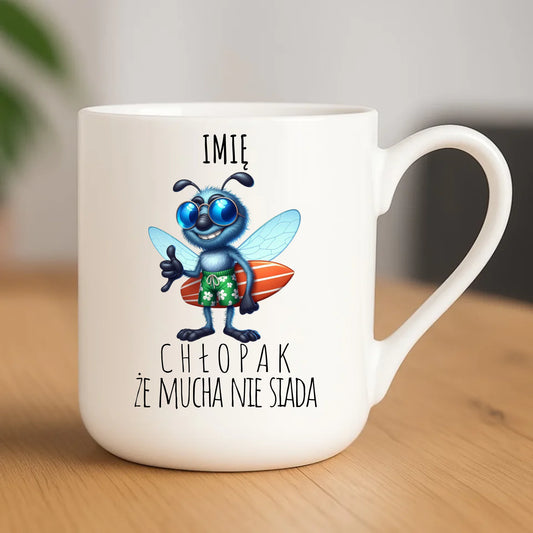Kubek elegant - prezent dla chłopaka - Chłopak, że mucha nie siada essa - personalizowany DCH29 - StoryCups.pl