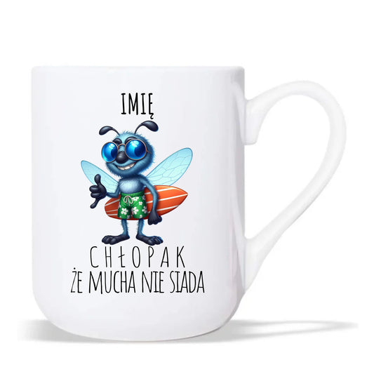 Kubek elegant - prezent dla chłopaka - Chłopak, że mucha nie siada essa - personalizowany DCH29 - StoryCups.pl